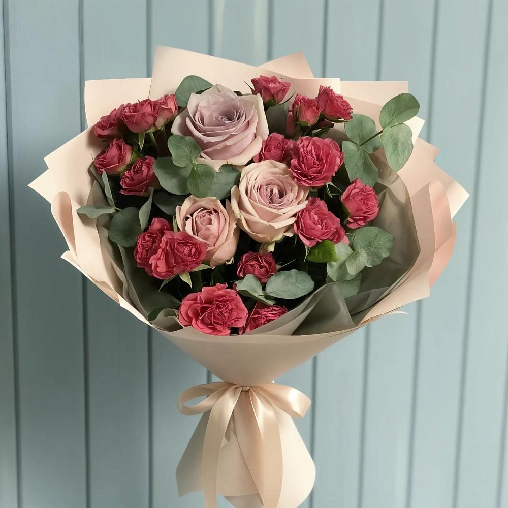 Букет цветов из: Гвоздики и Розы в Пудоже