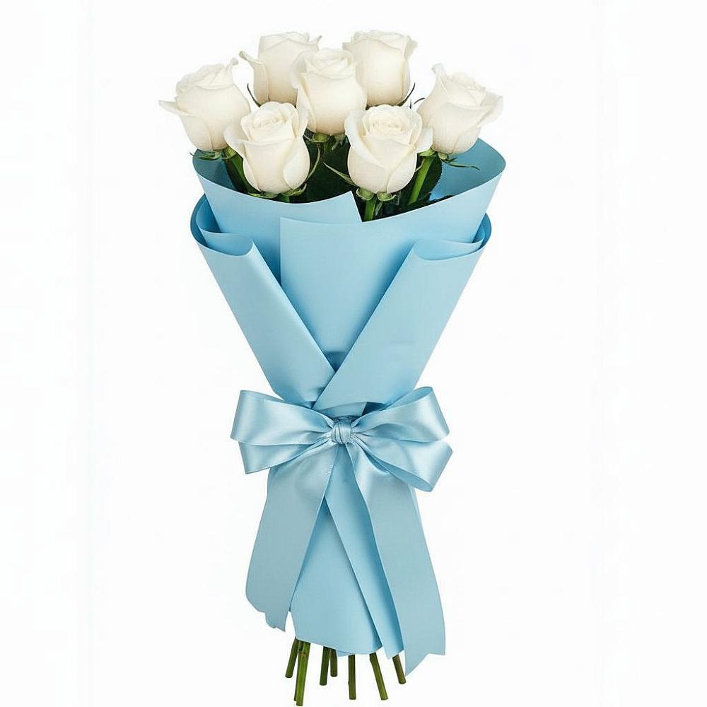 Букет 7 белых роз Проуд в Пудоже