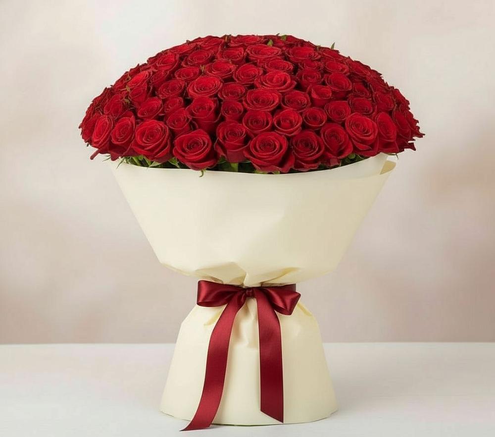 Букет 101 Красная роза Милано в Пудоже