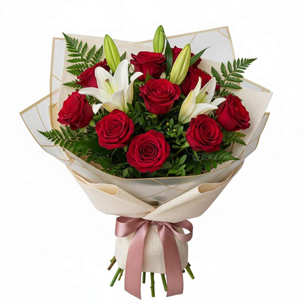 Букет цветов из: Лилии и Розы в Пудоже