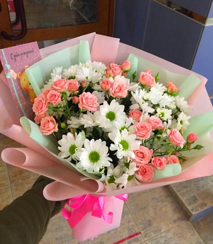 Букет цветов из: Розы и Хризантемы в Пудоже