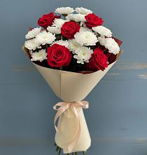 Букет цветов из:  Розы и Хризантемы в Пудоже