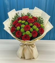 Букет цветов из:  Розы и Хризантемы #REPLACE_PRED# Пудоже