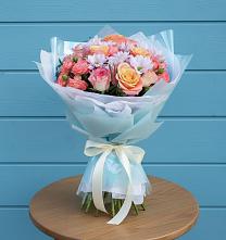 Букет цветов из:  Хризантемы и Розы в Пудоже