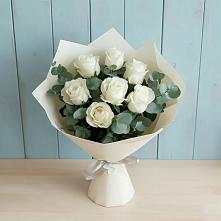 Букет Белые розы в Эвкалипте #REPLACE_PRED# Пудоже